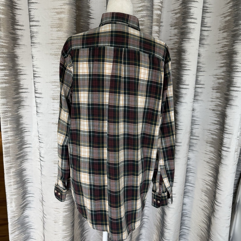 Vintage Viyella Men's Shirt Cotton Wool Made in Hong Kong Plaid Sz L W/ Flaw - Picture 2 of 11